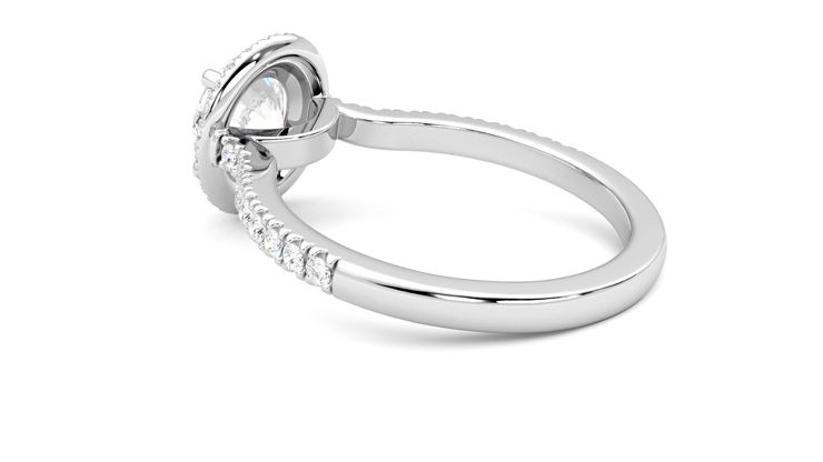 Taylor & Hart Aflutter Round Engagement Ring 360 degree image 18