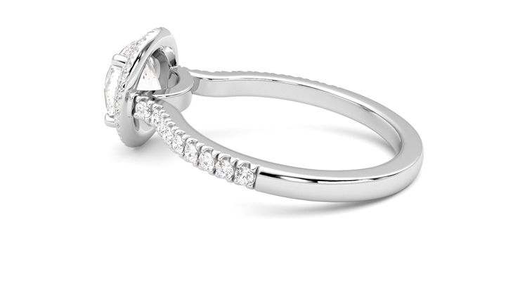 Taylor & Hart Aflutter Round Engagement Ring 360 degree image 19