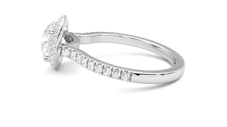 Taylor & Hart Aflutter Round Engagement Ring 360 degree image 20