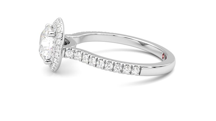Taylor & Hart Aflutter Round Engagement Ring 360 degree image 21
