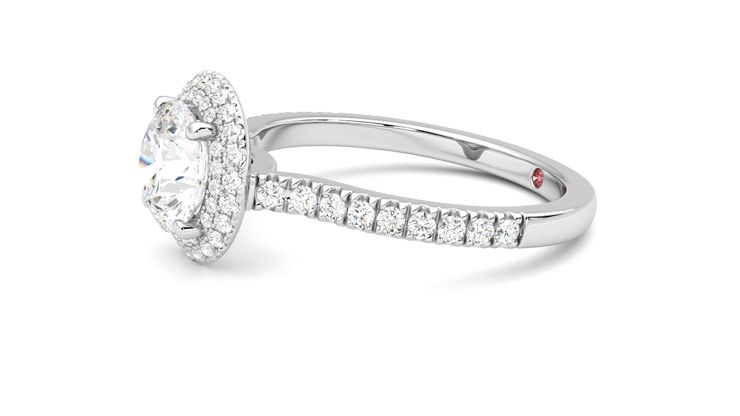 Taylor & Hart Aflutter Round Engagement Ring 360 degree image 22