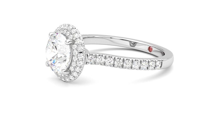 Taylor & Hart Aflutter Round Engagement Ring 360 degree image 23