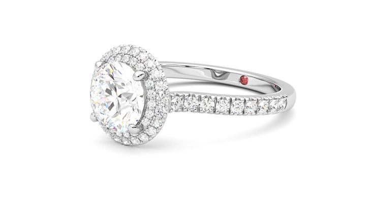 Taylor & Hart Aflutter Round Engagement Ring 360 degree image 24