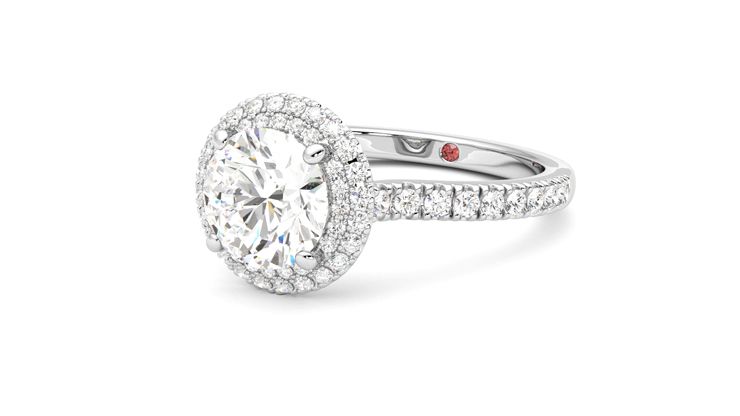 Taylor & Hart Aflutter Round Engagement Ring 360 degree image 25