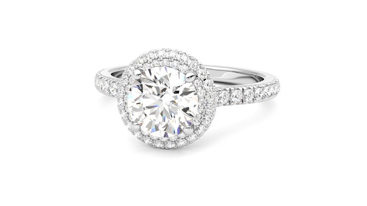 Taylor & Hart Aflutter Round Engagement Ring 360 degree image 27