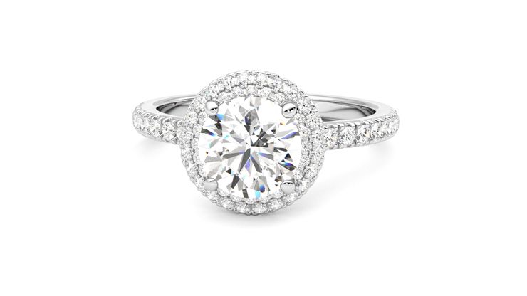 Taylor & Hart Aflutter Round Engagement Ring 360 degree image 28
