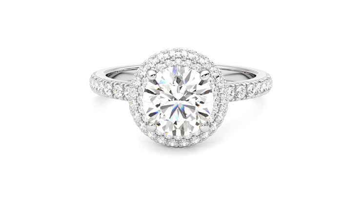 Taylor & Hart Aflutter Round Engagement Ring 360 degree image 29
