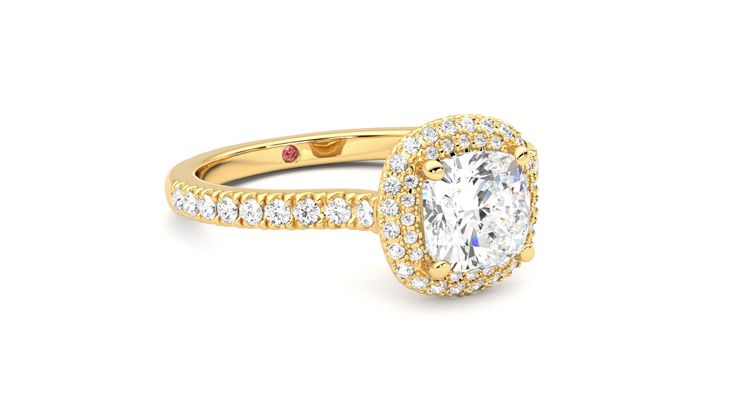 Taylor & Hart Aflutter Cushion Engagement Ring 360 degree image 5