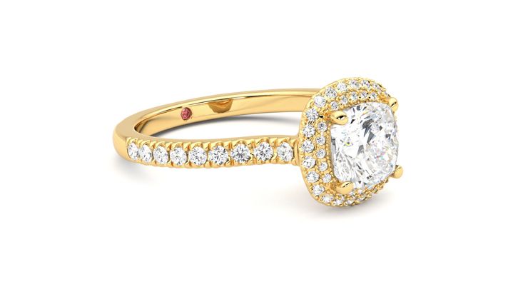 Taylor & Hart Aflutter Cushion Engagement Ring 360 degree image 6