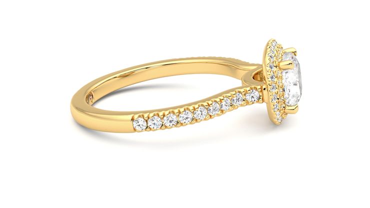 Taylor & Hart Aflutter Cushion Engagement Ring 360 degree image 9