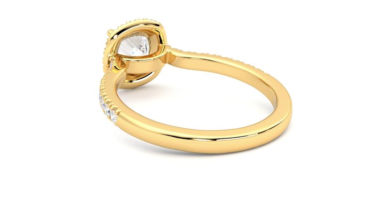 Taylor & Hart Aflutter Cushion Engagement Ring 360 degree image 17