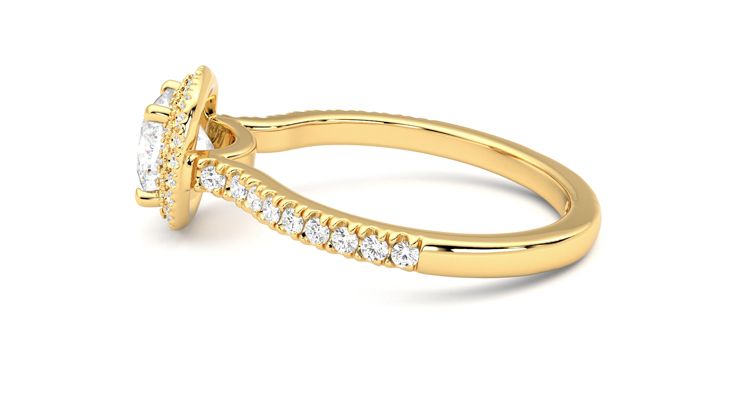 Taylor & Hart Aflutter Cushion Engagement Ring 360 degree image 20