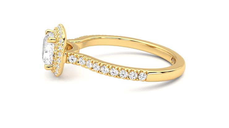 Taylor & Hart Aflutter Cushion Engagement Ring 360 degree image 21