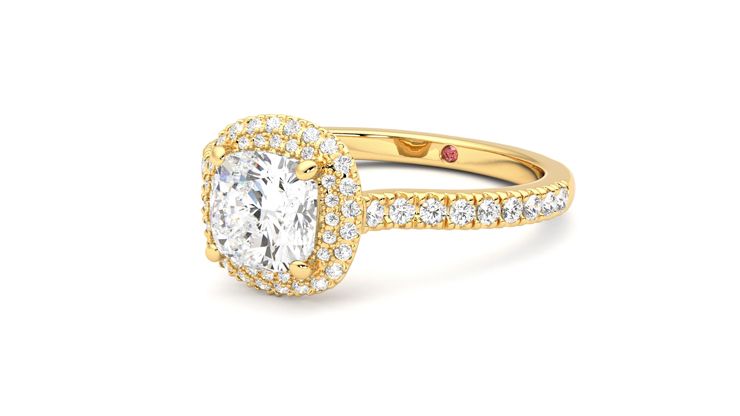 Taylor & Hart Aflutter Cushion Engagement Ring 360 degree image 25
