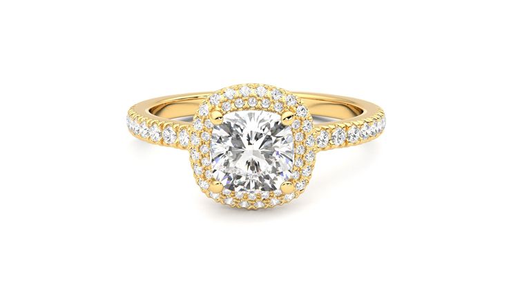 Taylor & Hart Aflutter Cushion Engagement Ring 360 degree image 29