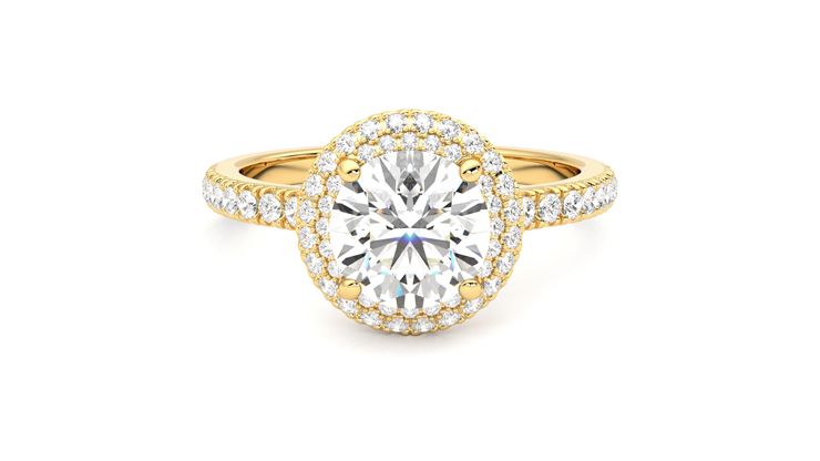 Taylor & Hart Aflutter Round Engagement Ring 360 degree image 0