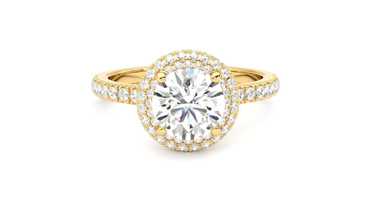 Taylor & Hart Aflutter Round Engagement Ring 360 degree image 1
