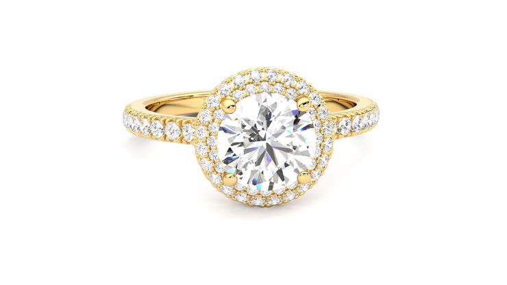 Taylor & Hart Aflutter Round Engagement Ring 360 degree image 2
