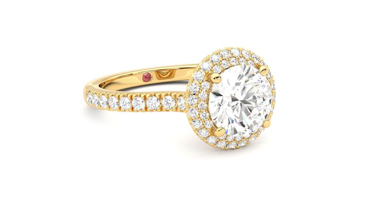 Taylor & Hart Aflutter Round Engagement Ring 360 degree image 5