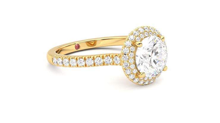Taylor & Hart Aflutter Round Engagement Ring 360 degree image 6