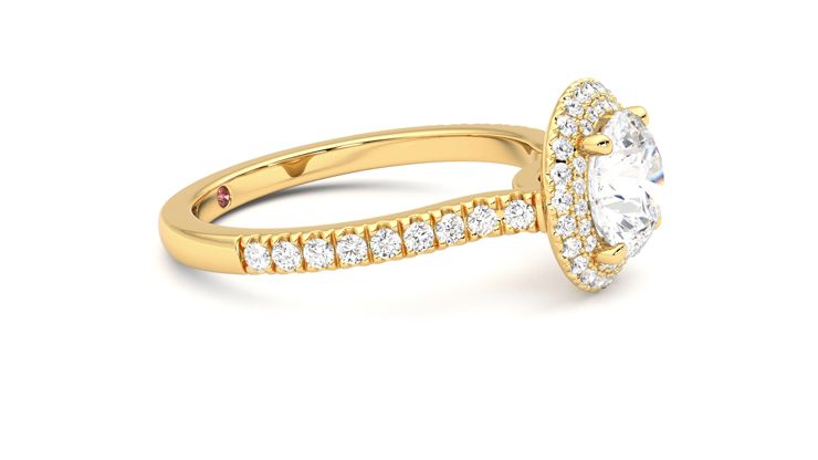 Taylor & Hart Aflutter Round Engagement Ring 360 degree image 8