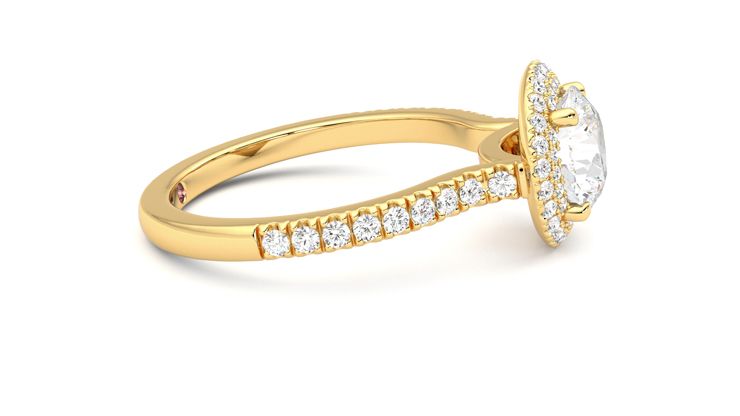 Taylor & Hart Aflutter Round Engagement Ring 360 degree image 9