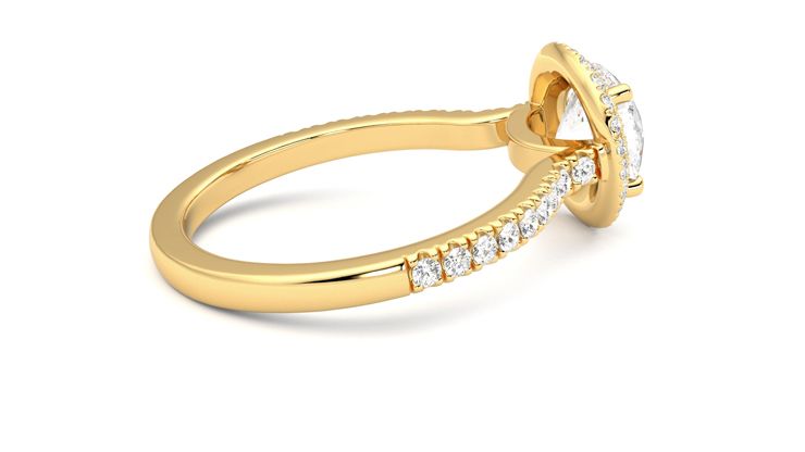 Taylor & Hart Aflutter Round Engagement Ring 360 degree image 11