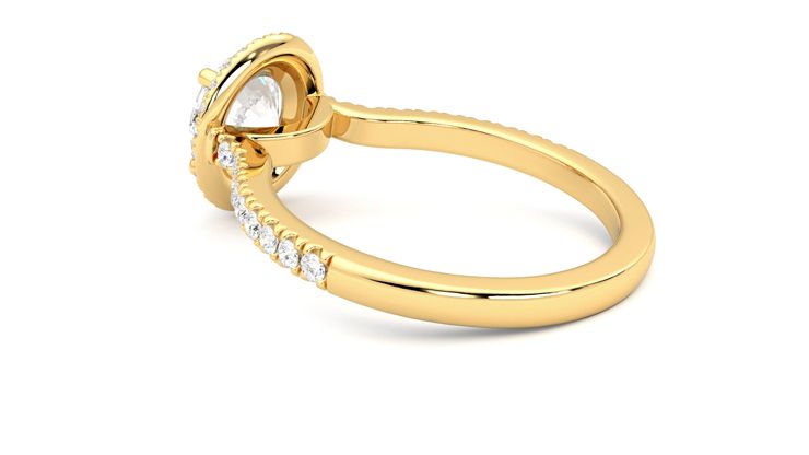 Taylor & Hart Aflutter Round Engagement Ring 360 degree image 18