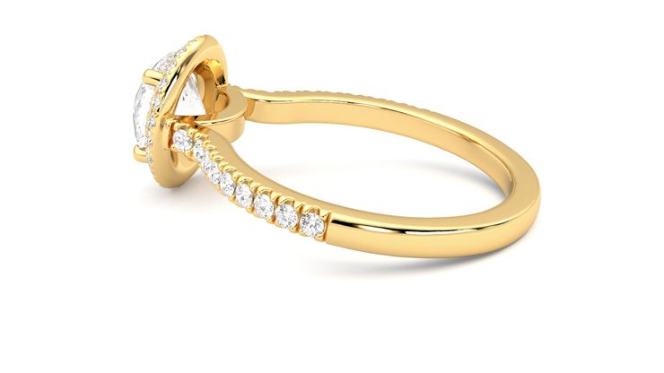 Taylor & Hart Aflutter Round Engagement Ring 360 degree image 19