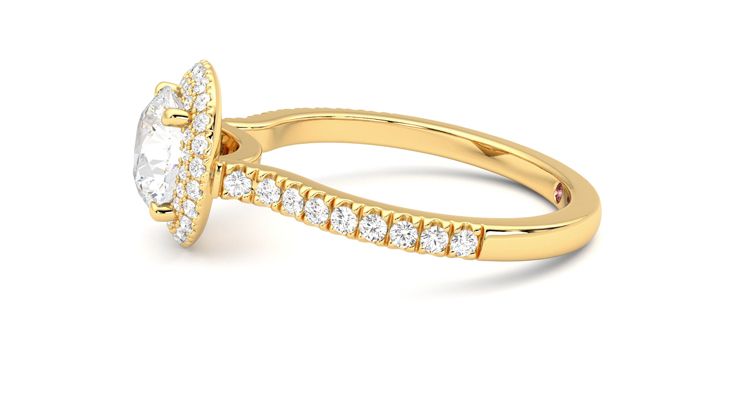Taylor & Hart Aflutter Round Engagement Ring 360 degree image 21