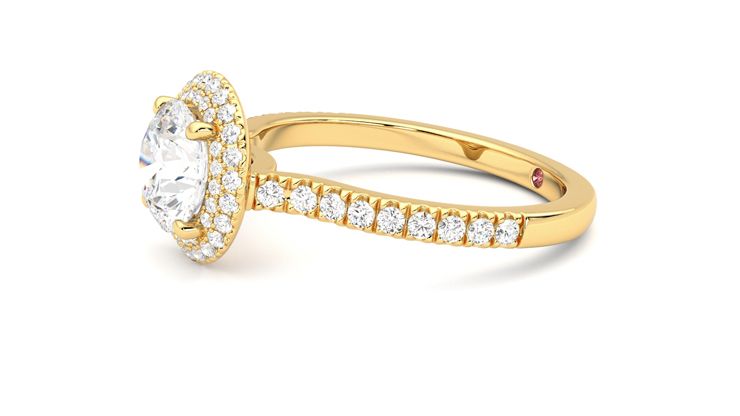 Taylor & Hart Aflutter Round Engagement Ring 360 degree image 22