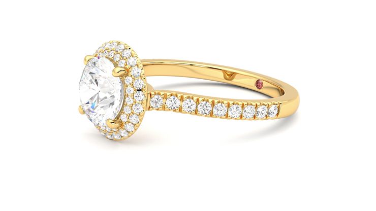 Taylor & Hart Aflutter Round Engagement Ring 360 degree image 23