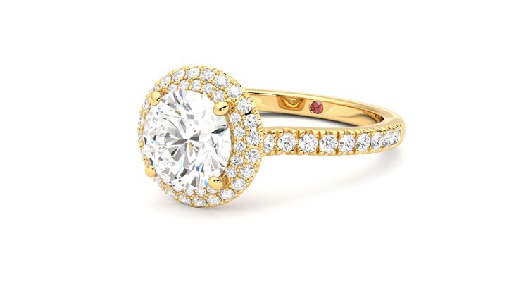Taylor & Hart Aflutter Round Engagement Ring 360 degree image 25