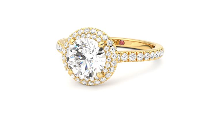 Taylor & Hart Aflutter Round Engagement Ring 360 degree image 26