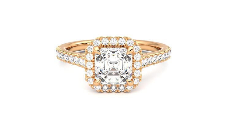 Taylor & Hart Allure Asscher Engagement Ring 360 degree image 0