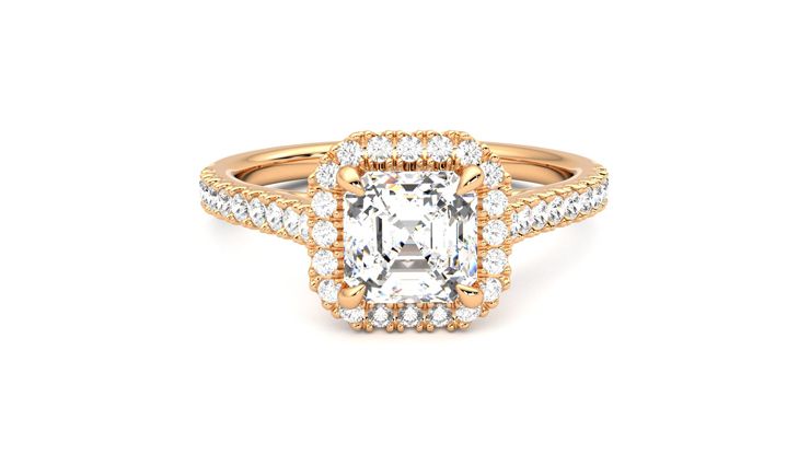 Taylor & Hart Allure Asscher Engagement Ring 360 degree image 1