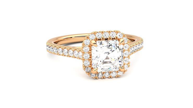 Taylor & Hart Allure Asscher Engagement Ring 360 degree image 3