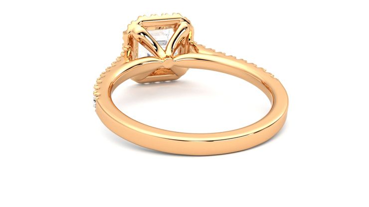 Taylor & Hart Allure Asscher Engagement Ring 360 degree image 16