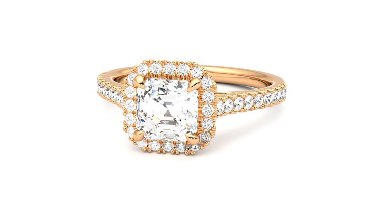 Taylor & Hart Allure Asscher Engagement Ring 360 degree image 27