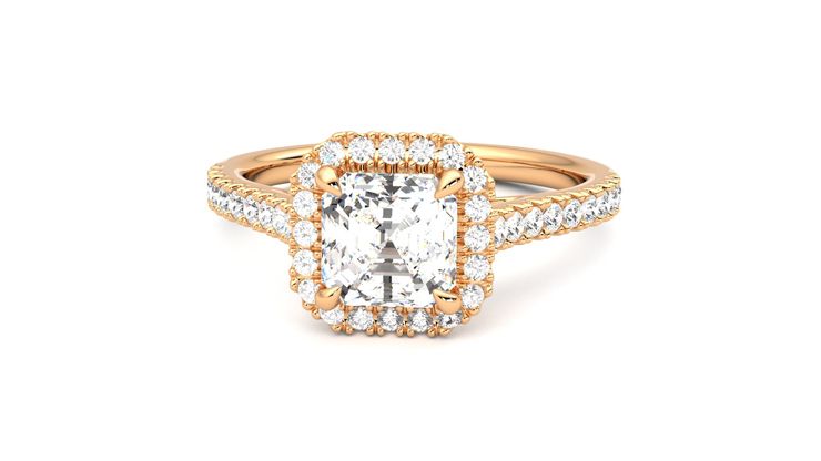 Taylor & Hart Allure Asscher Engagement Ring 360 degree image 28