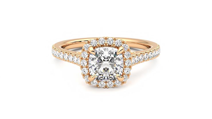 Taylor & Hart Allure Cushion Engagement Ring 360 degree image 0