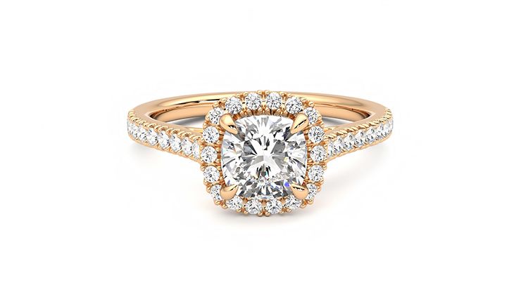 Taylor & Hart Allure Cushion Engagement Ring 360 degree image 1