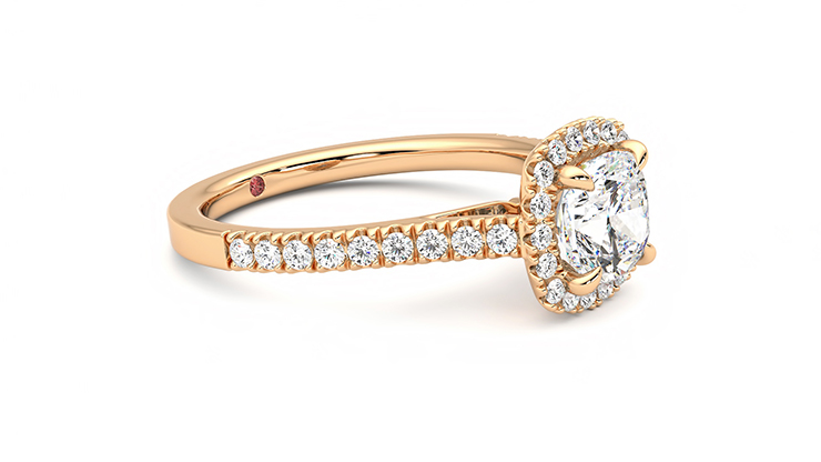 Taylor & Hart Allure Cushion Engagement Ring 360 degree image 7