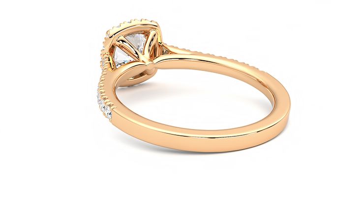 Taylor & Hart Allure Cushion Engagement Ring 360 degree image 17