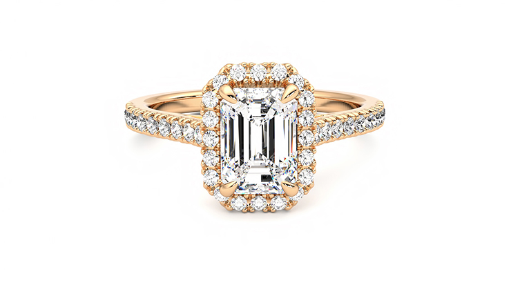 Taylor & Hart Allure Emerald Engagement Ring 360 degree image 1