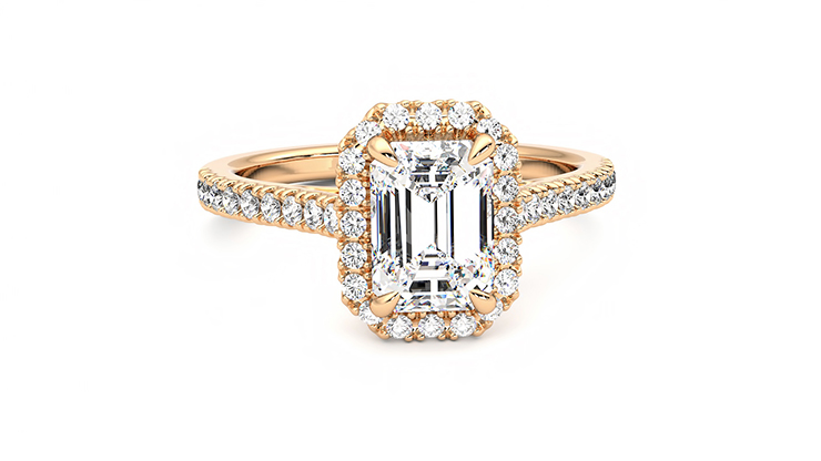 Taylor & Hart Allure Emerald Engagement Ring 360 degree image 2