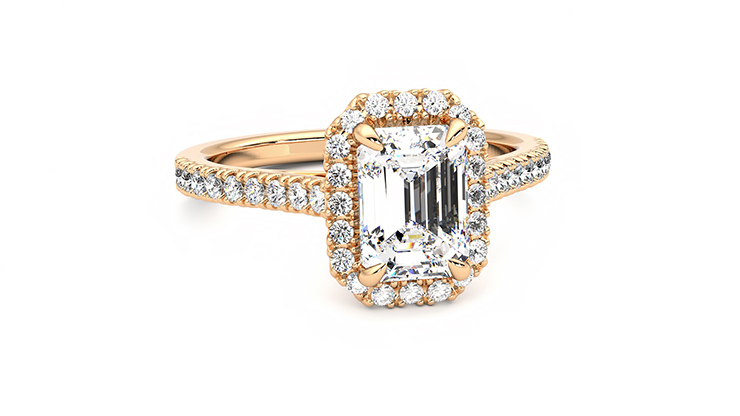 Taylor & Hart Allure Emerald Engagement Ring 360 degree image 3