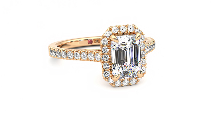 Taylor & Hart Allure Emerald Engagement Ring 360 degree image 4
