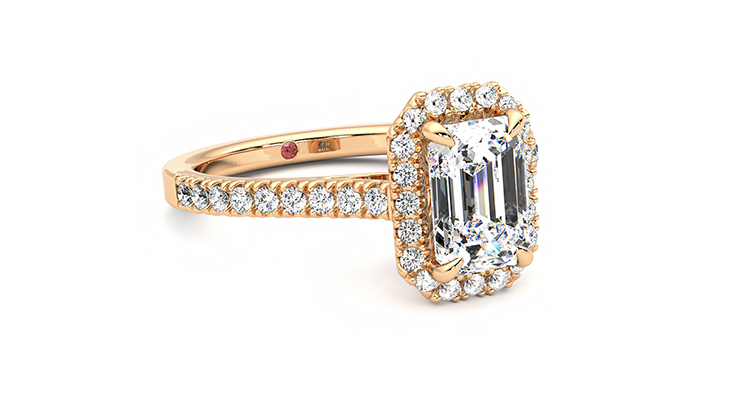 Taylor & Hart Allure Emerald Engagement Ring 360 degree image 5