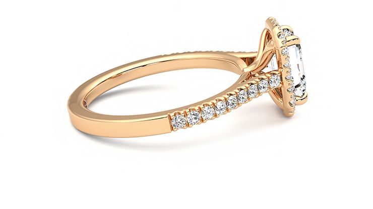 Taylor & Hart Allure Emerald Engagement Ring 360 degree image 10